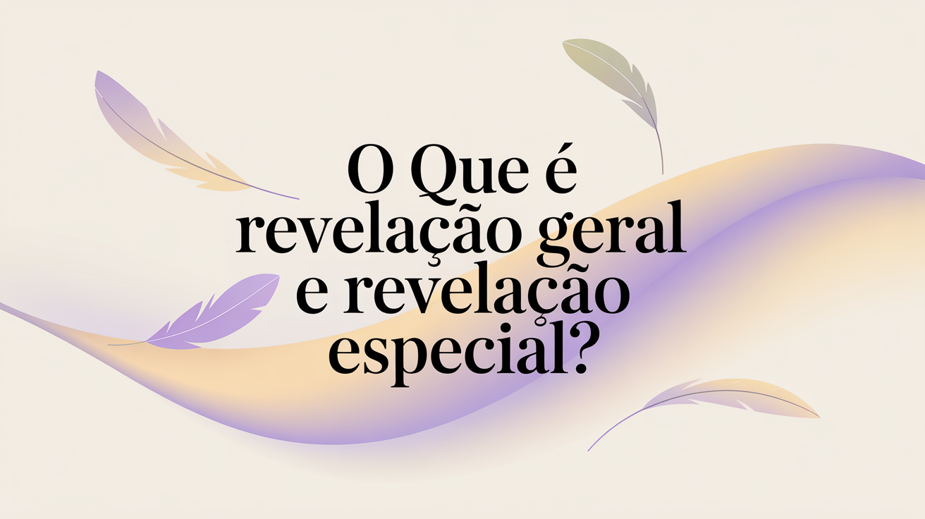 O que é Revelação Geral e Revelação Especial?