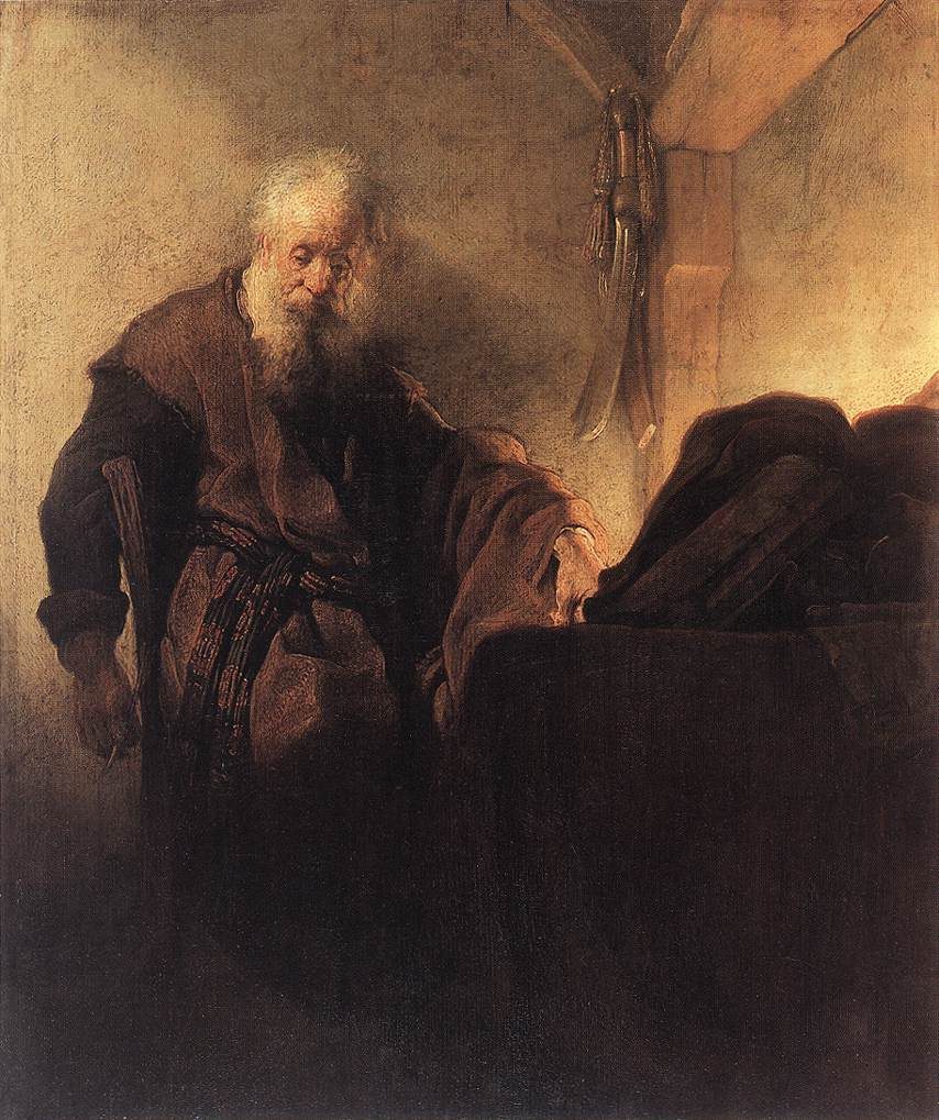 Rembrandt, O apóstolo Paulo à mesa de trabalho