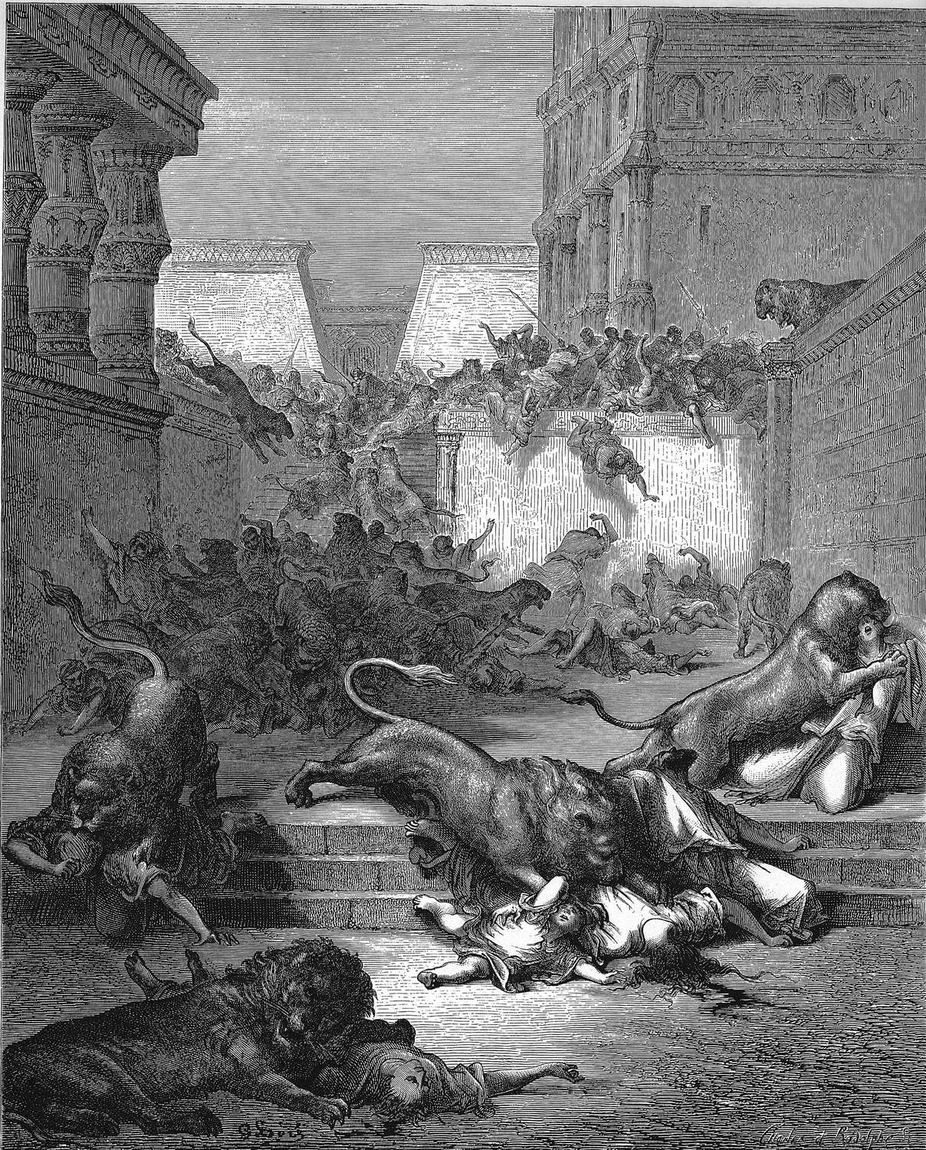 Gustave Doré, Estrangeiros mortos por leões em Samaria