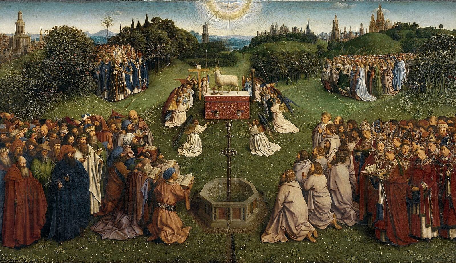 Jan e Hubert van Eyck, A adoração do Cordeiro místico (Retábulo de Gante)