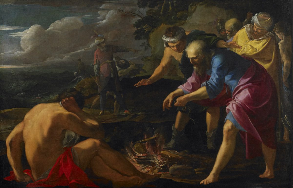 Laurent de La Hyre, O naufrágio de Paulo em Malta