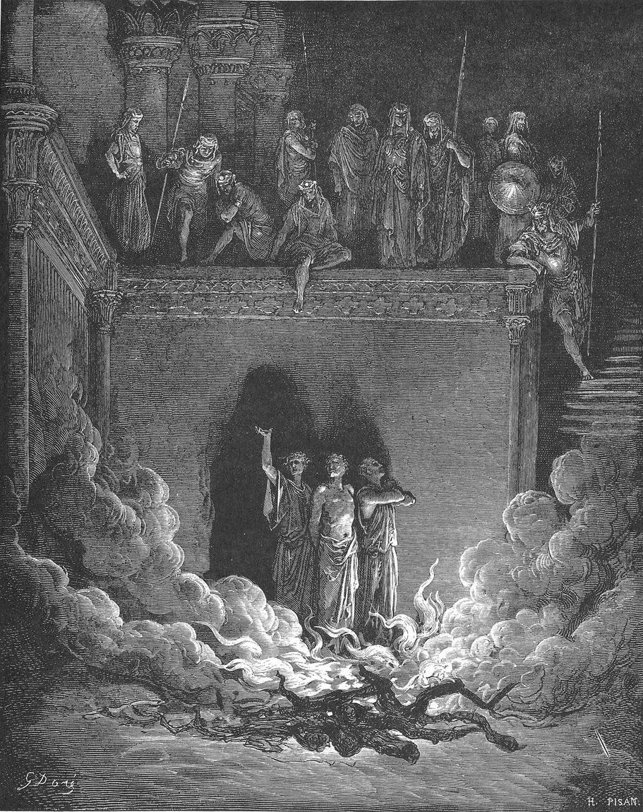 Gustave Doré, Sadraque, Mesaque e Abede-Nego na fornalha