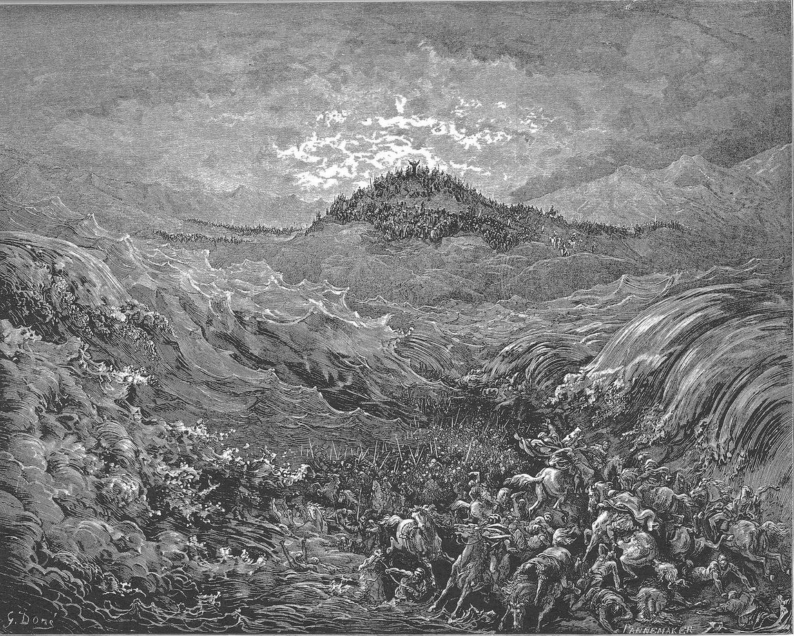 Gustave Doré, Os egípcios se afogam no mar
