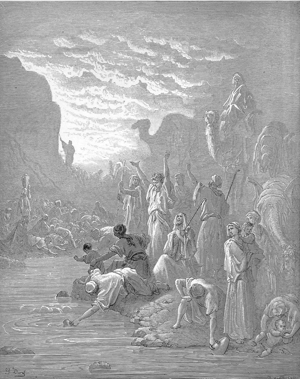 Gustave Doré, Moisés fere a rocha em Horebe
