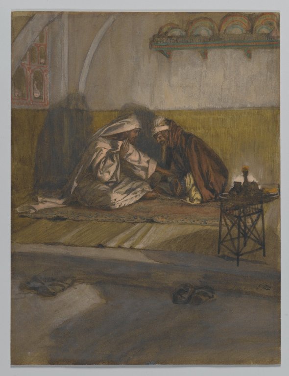 James Tissot, A conversa de Jesus com Nicodemos