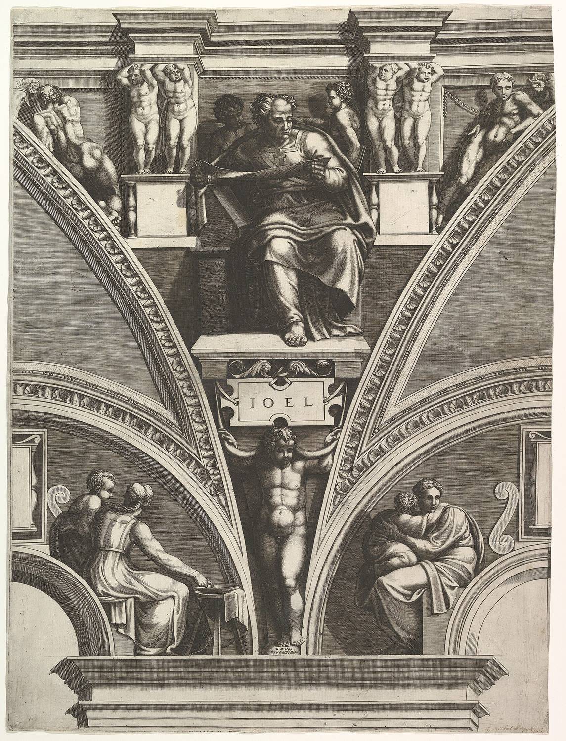 Giorgio Ghisi, a partir de Michelangelo, O profeta Joel