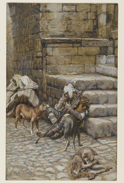 James Tissot, O pobre Lázaro à porta do rico