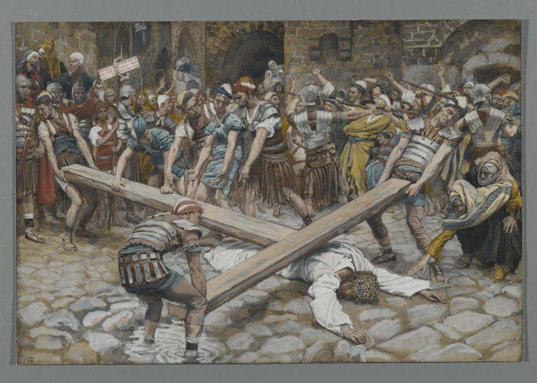 James Tissot, Simão de Cirene obrigado a levar a cruz