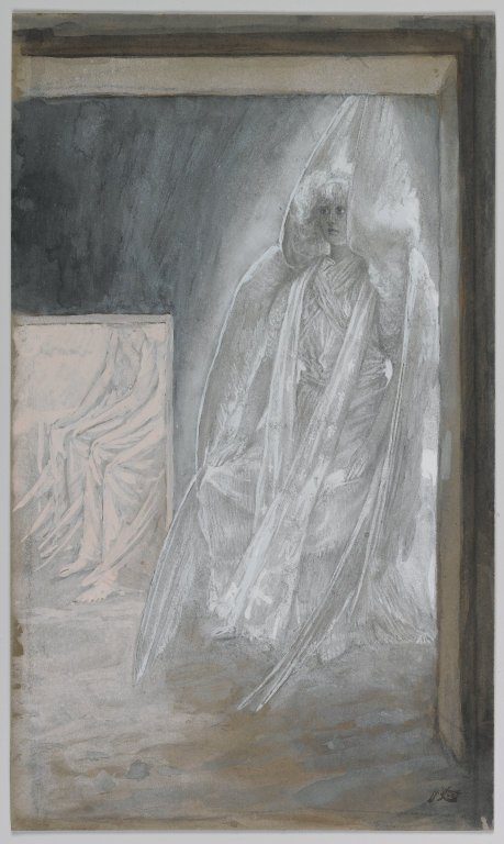 James Tissot, O anjo sentado sobre a pedra do sepulcro