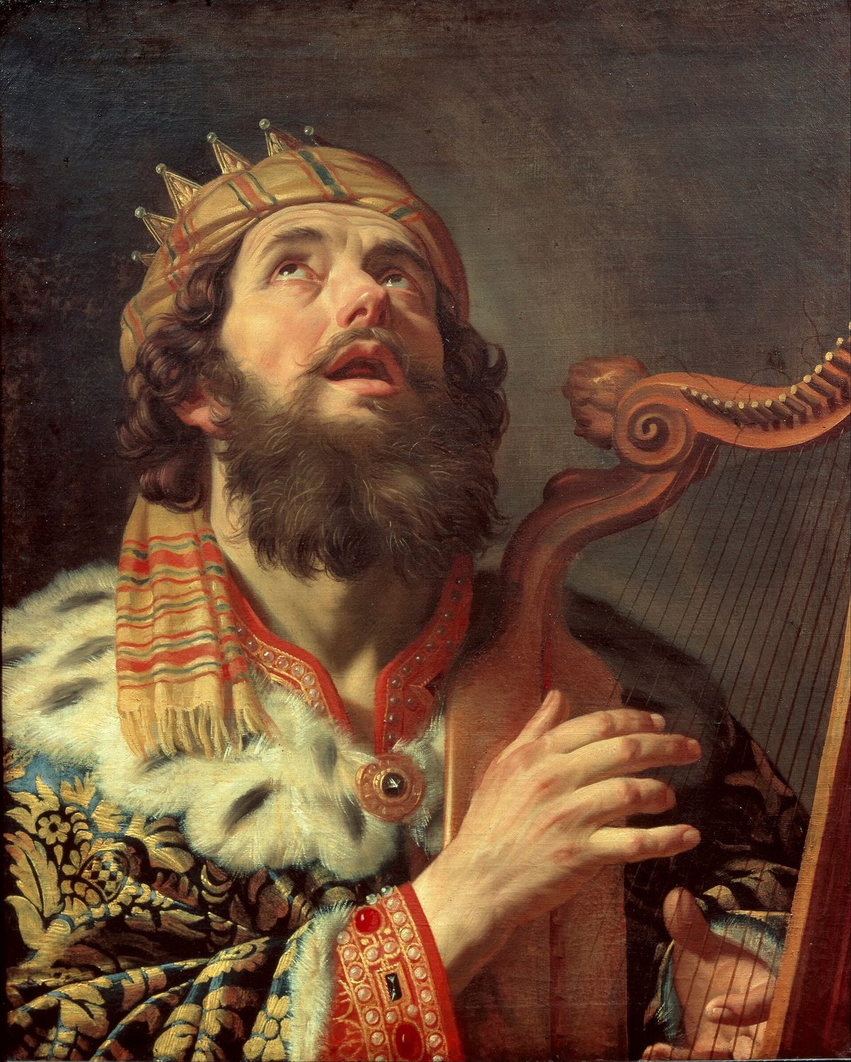 Gerard van Honthorst, O rei Davi tocando harpa
