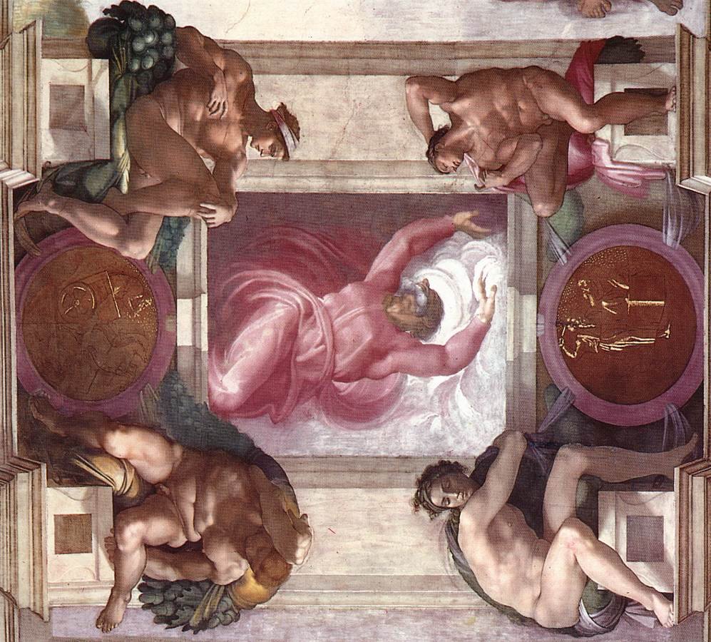 Afresco de Michelangelo no teto da Capela Sistina: Deus separa a luz das trevas