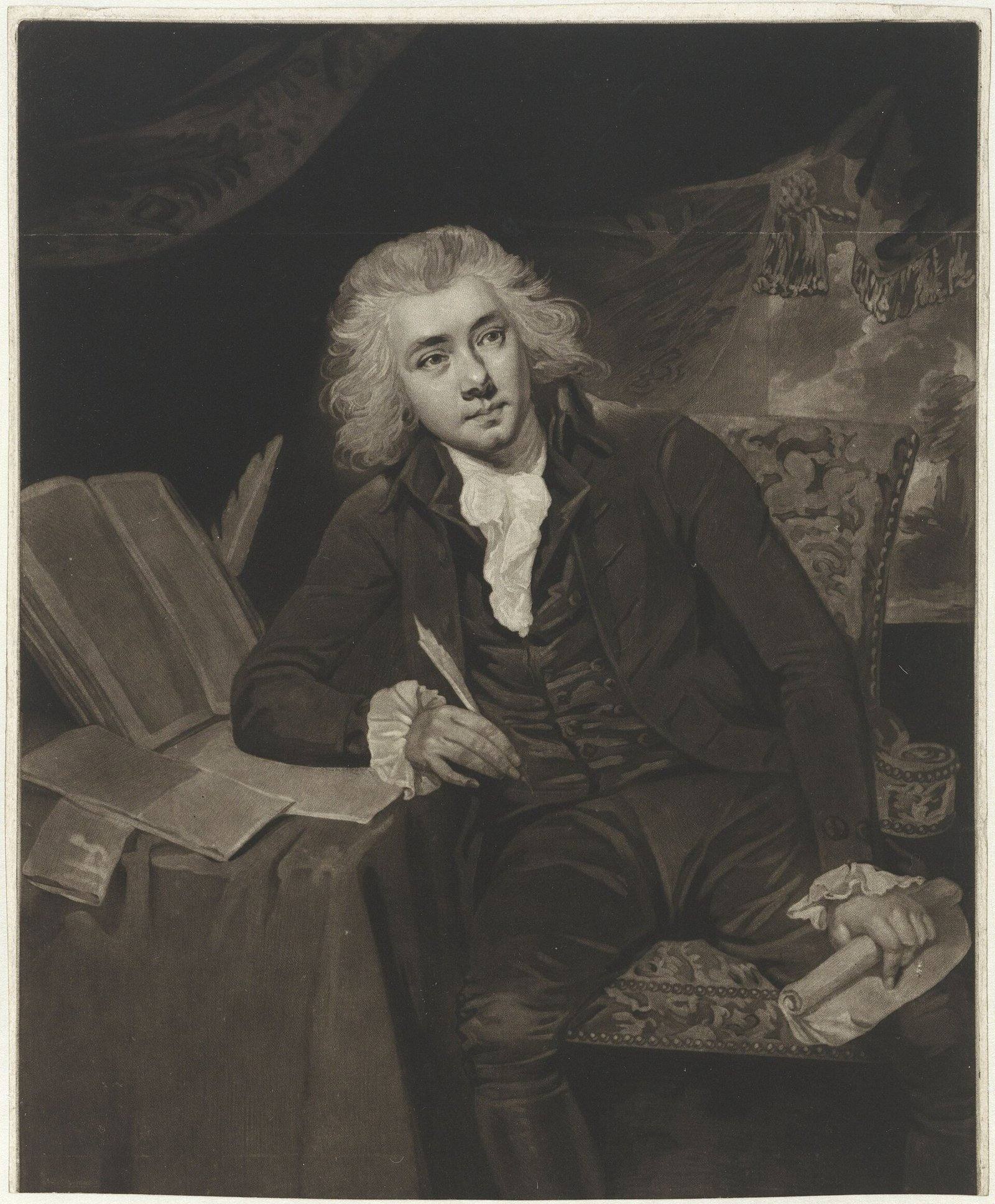 Gravura com o retrato de William Wilberforce, deputado inglês e abolicionista