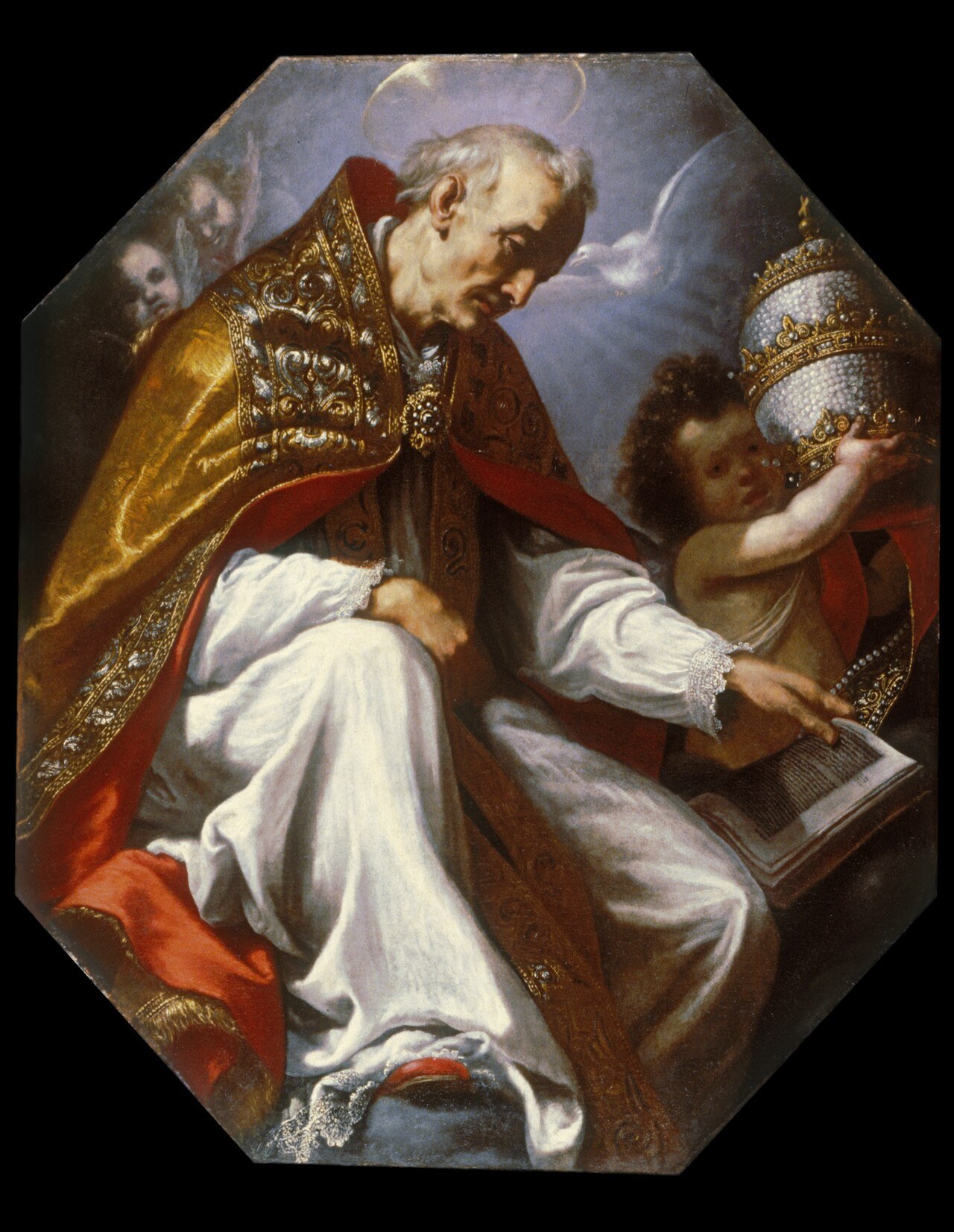 Pintura barroca de São Gregório Magno, papa e monge