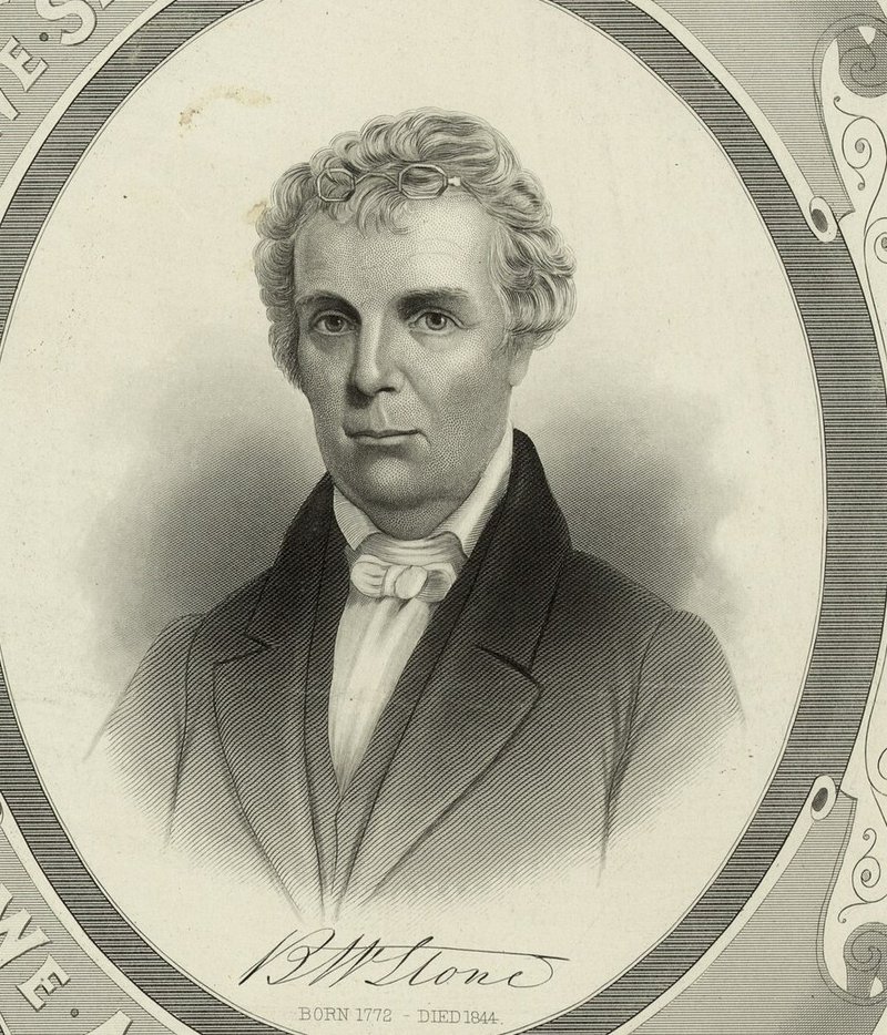 Retrato de Barton W. Stone em gravura do século XIX