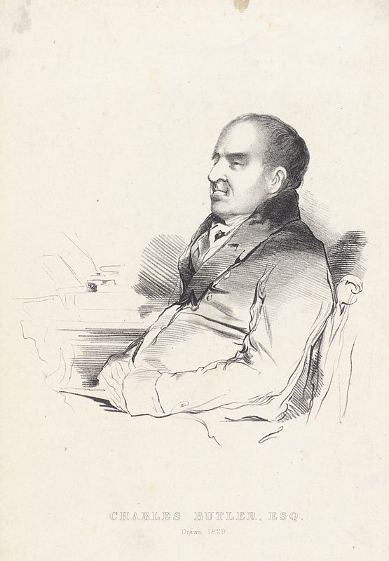 Retrato de Charles Butler sentado diante de uma mesa, desenhado em 1829