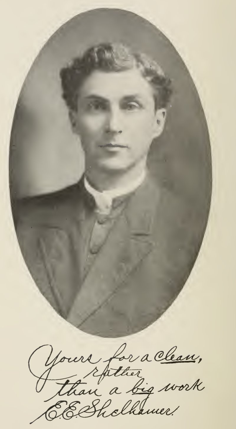 Retrato de E. E. Shelhamer, com a dedicatória manuscrita