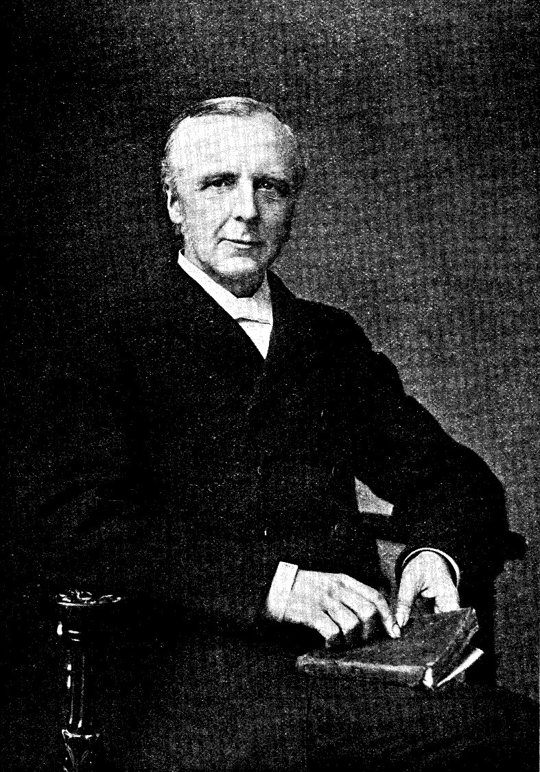 Retrato de F. B. Meyer sentado, com um livro sob a mão