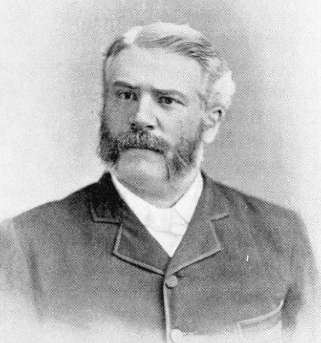Retrato de Jesse Lyman Hurlbut, de barba e bigode, em traje escuro