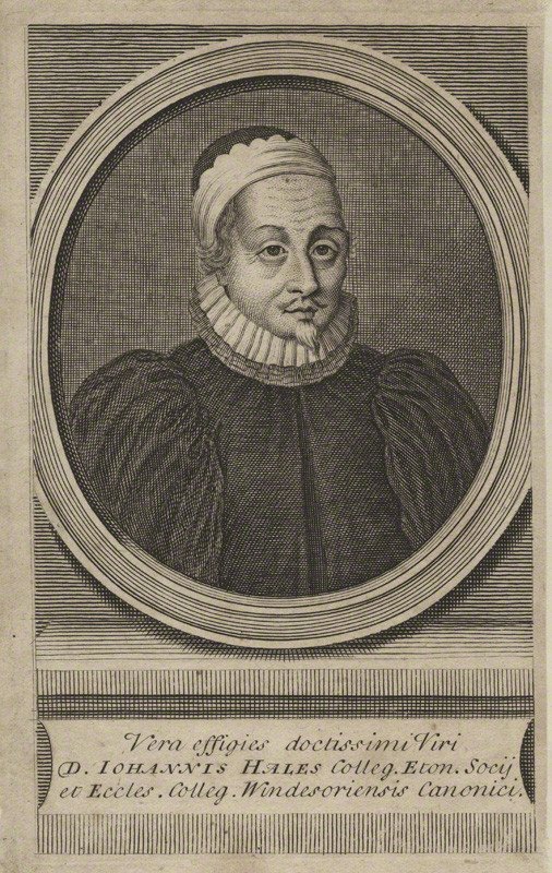 Retrato de John Hales, gravura de 1716