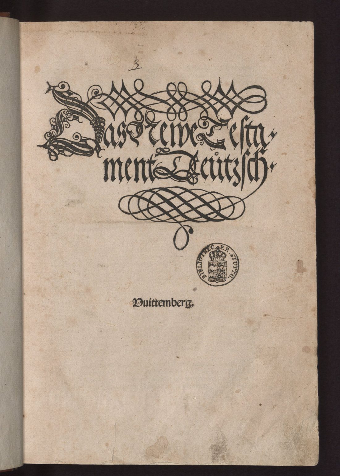 Folha de rosto do Novo Testamento em alemão de Lutero, impresso em Wittenberg em 1522