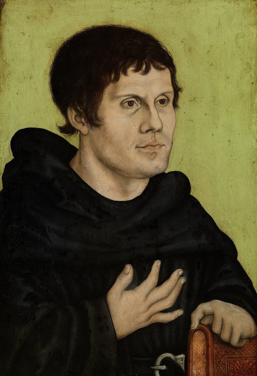 Retrato de Martinho Lutero com o hábito preto dos monges agostinianos